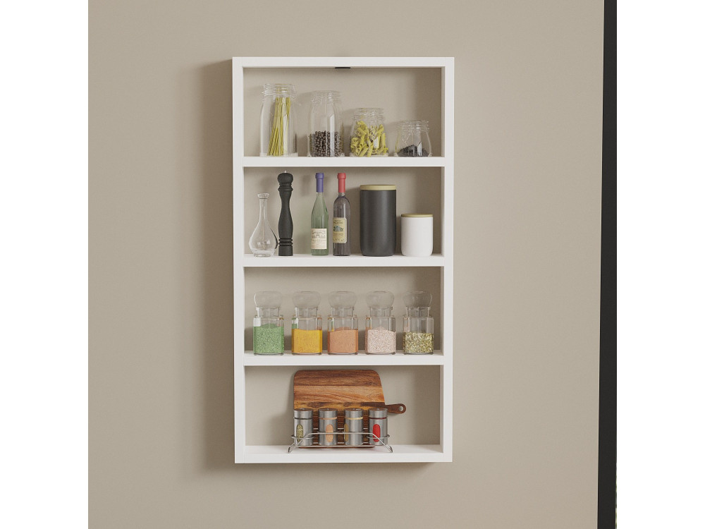Étagère murale en bois "Quatro" - 43 x 9 x 80 cm - Blanc
