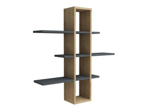 Étagère murale en bois "Ardo" - 96 x 19 x 101 cm - Saphir, Anthracite