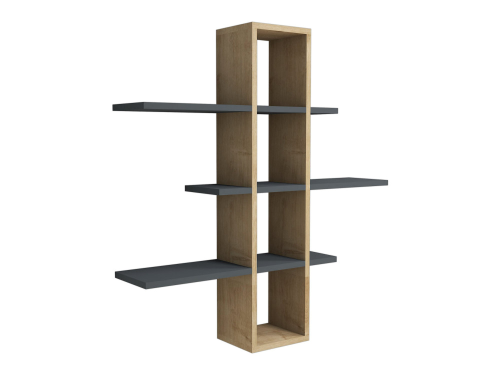 Étagère murale en bois "Ardo" - 96 x 19 x 101 cm - Saphir, Anthracite