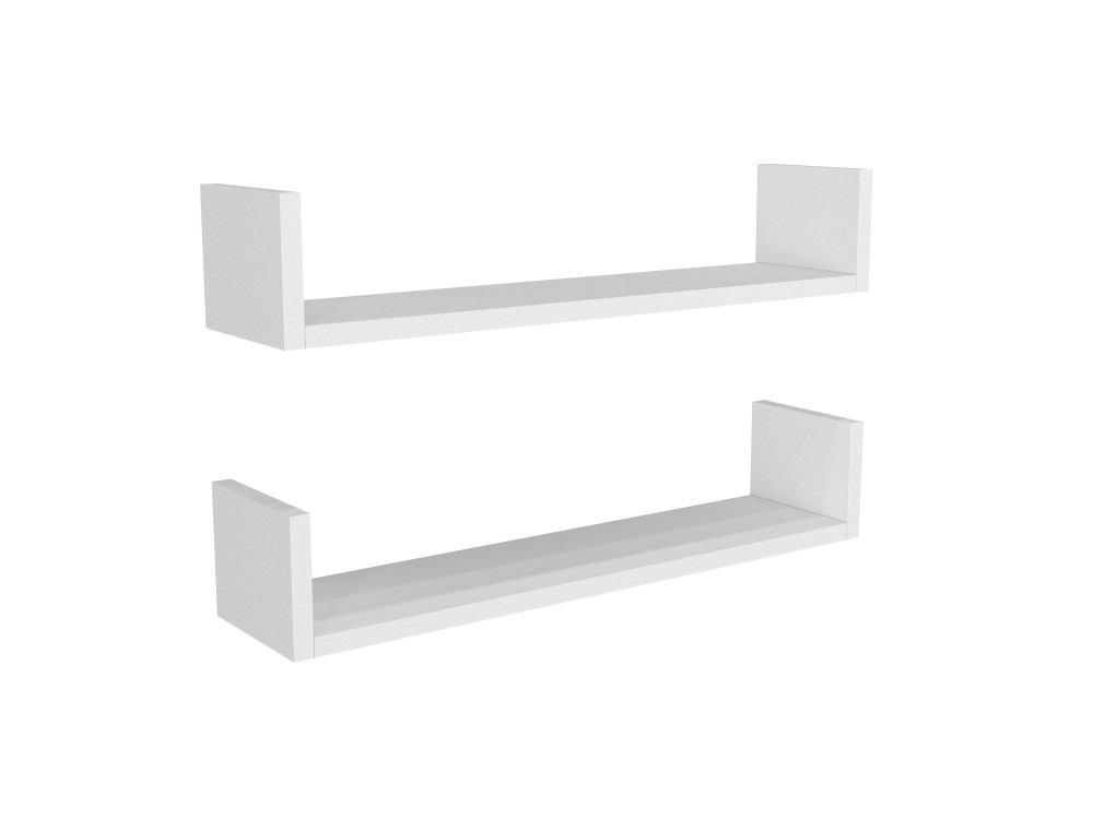 Étagère murale en bois "Iris" - 63 x 14 x 14 cm - Blanc