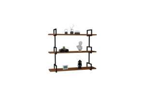 Étagère murale en bois "Uras" - 87 x 22 x 76 cm - Noyer