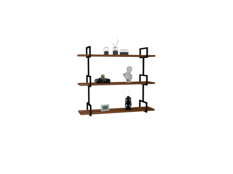 Étagère murale en bois "Uras" - 87 x 22 x 76 cm - Noyer