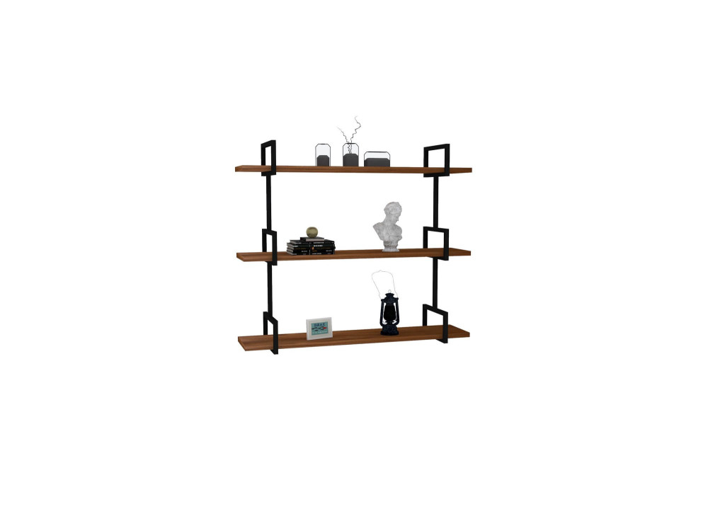 Étagère murale en bois "Uras" - 87 x 22 x 76 cm - Noyer