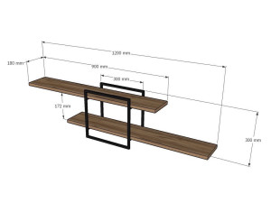 Étagère murale en bois "Mone" - 120 x 18 x 30 cm - Pin atlantique