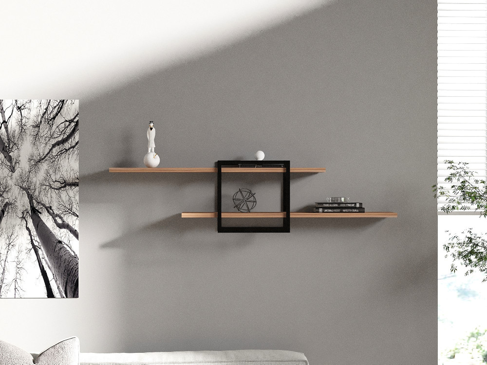 Étagère murale en bois "Mone" - 120 x 18 x 30 cm - Pin atlantique