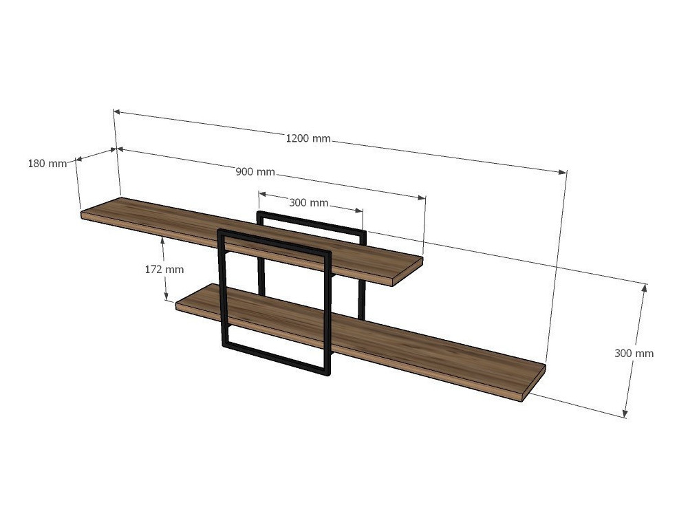 Étagère murale en bois "Mone" - 120 x 18 x 30 cm - Pin atlantique