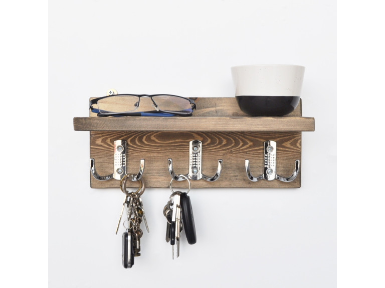 Étagère murale en bois "Aa031" - 30 x 11 x 13 cm - Noyer