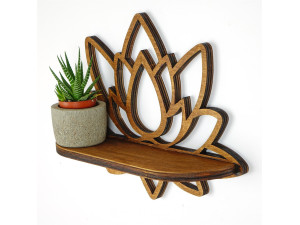 Étagère murale en bois "Raf264" - 33 x 10 x 26 cm - Noyer
