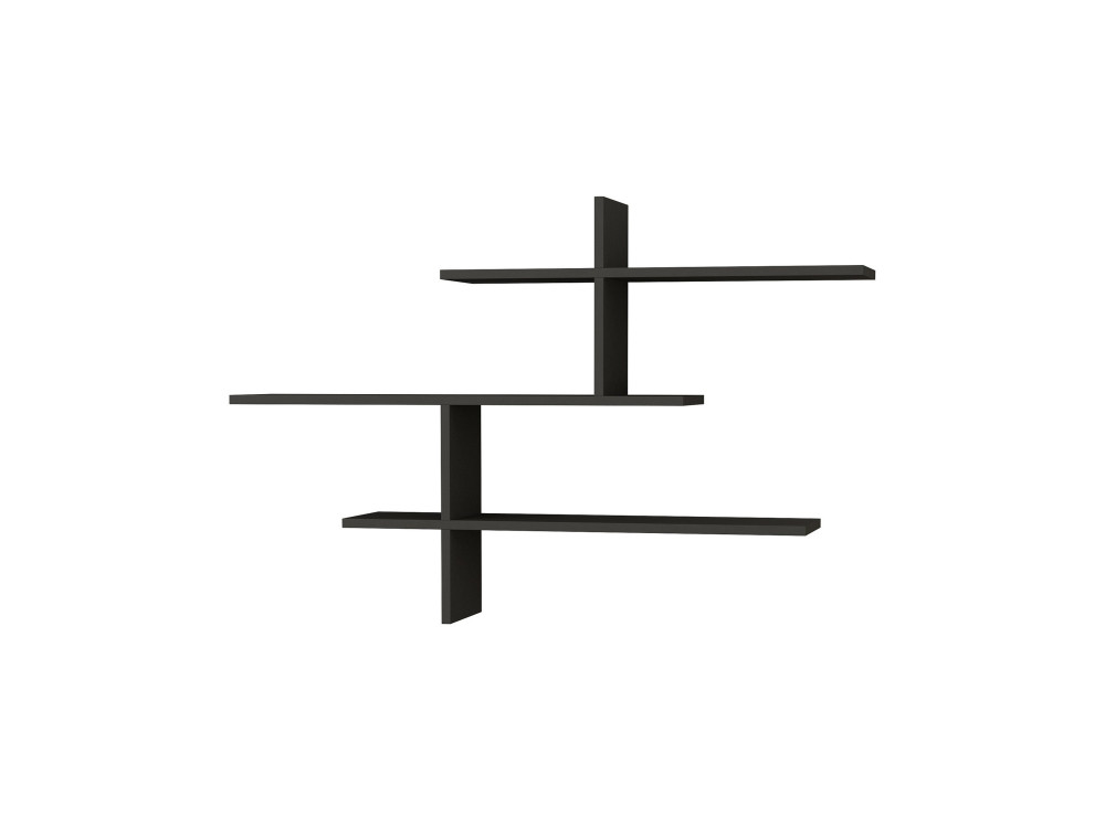 Étagère murale en bois "Leo" - 123 x 22 x 80 cm - Anthracite