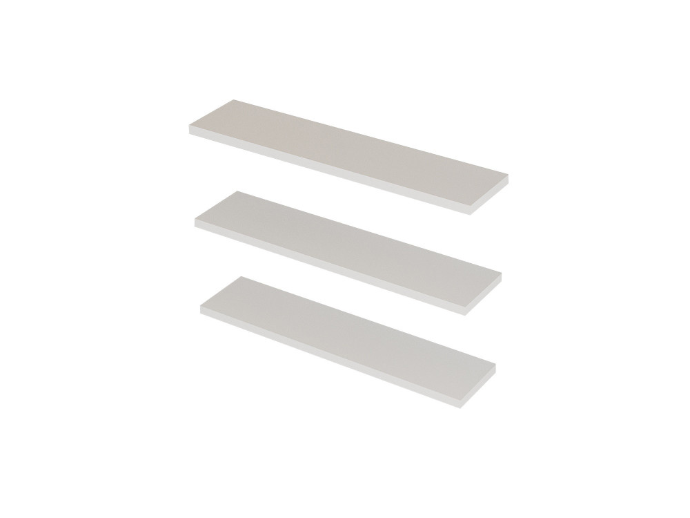 Lot de 3 étagères murales en bois "Boss" - 60 x 1 x 14 cm  - Blanc