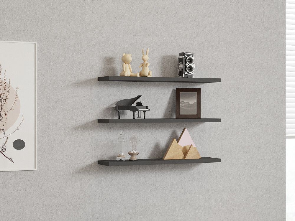 Étagère murale en bois "Boss" - 60 x 1 x 14 cm - Anthracite