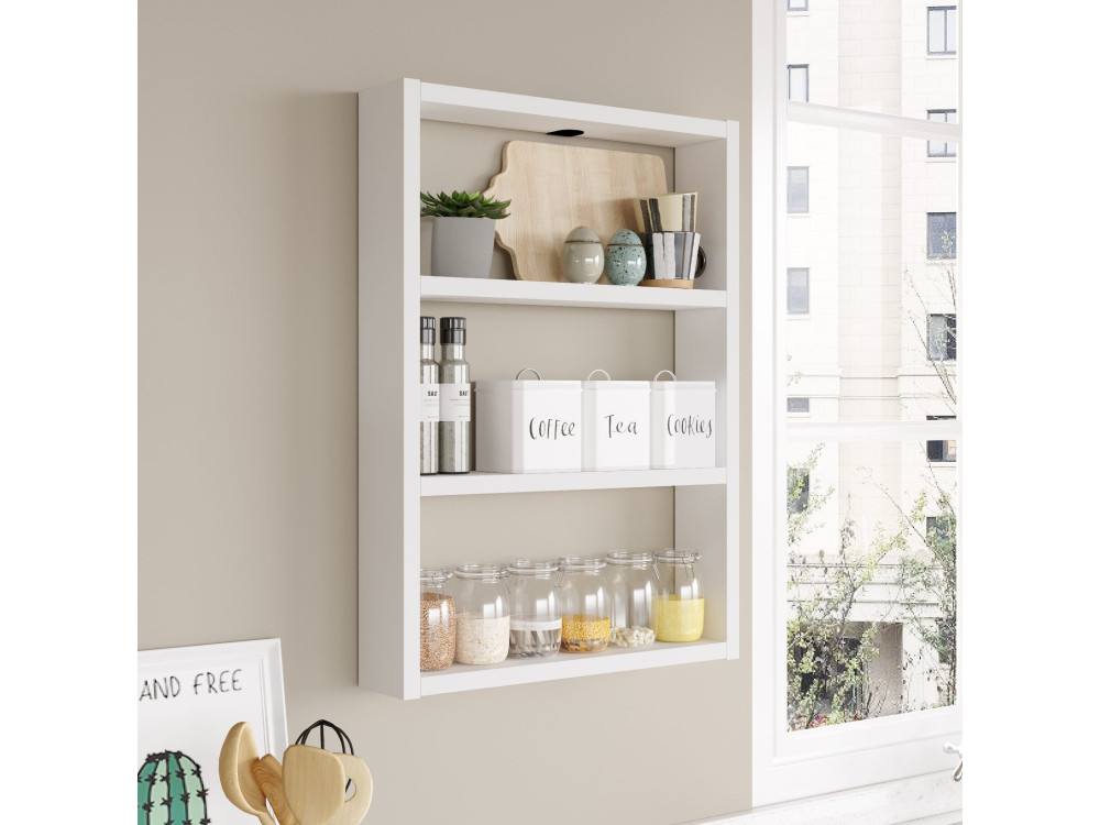 Étagère murale en bois "PR1" - 43 x 9 x 60 cm - Blanc