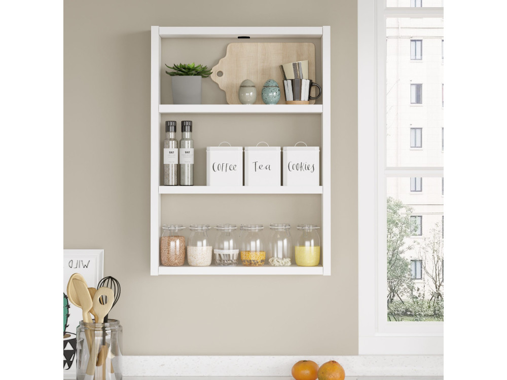 Étagère murale en bois "PR1" - 43 x 9 x 60 cm - Blanc
