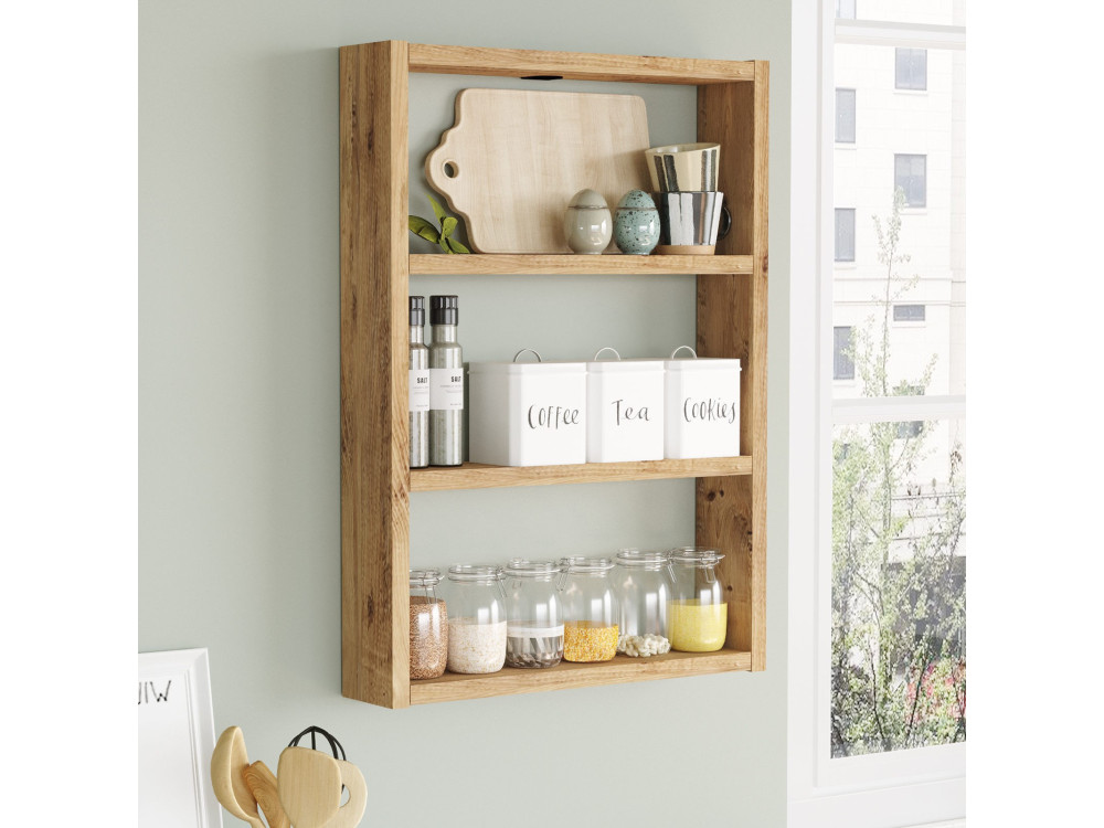 Étagère murale en bois "PR1" - 43 x 9 x 60 cm - Pin atlantique
