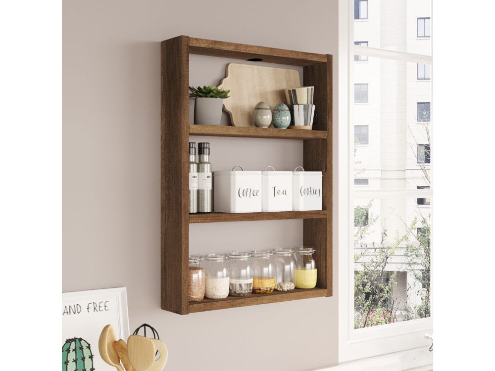 Étagère murale en bois "PR1" - 43 x 9 x 60 cm - Noyer