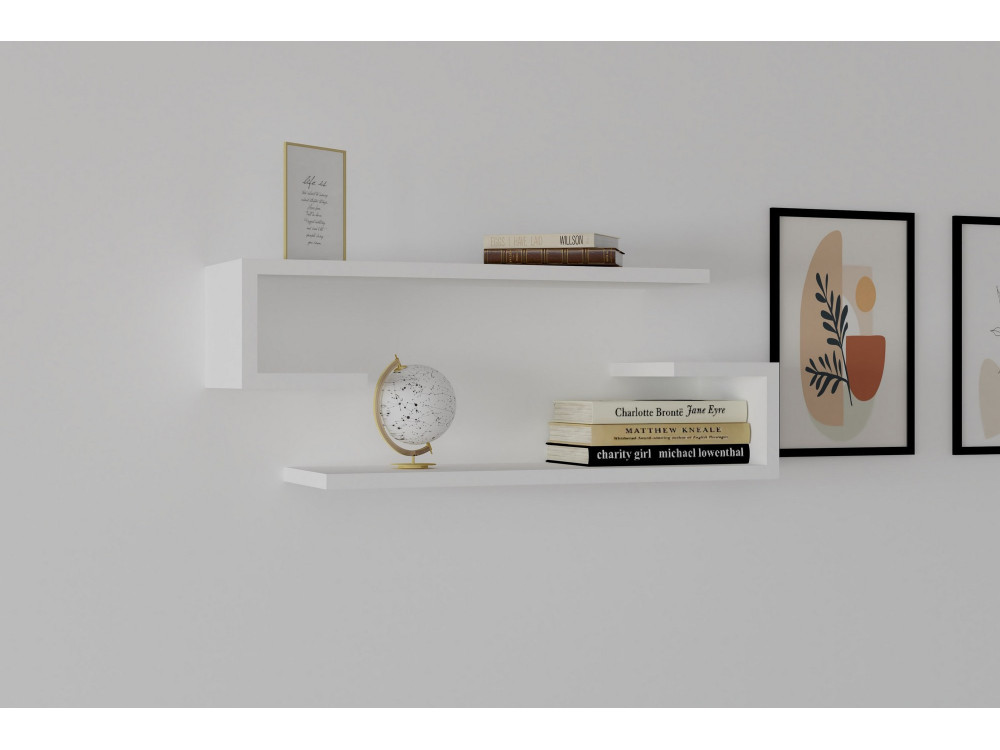 Étagère murale en bois "Eldo" - 60 x 19 x 15 cm - Blanc