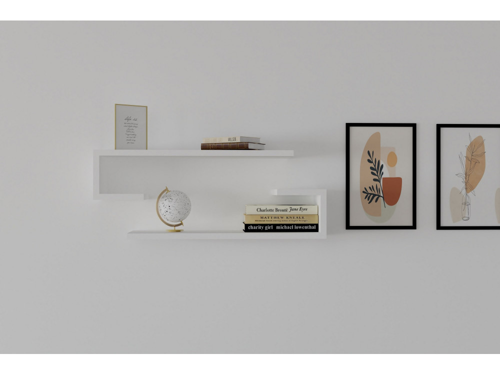 Étagère murale en bois "Eldo" - 60 x 19 x 15 cm - Blanc