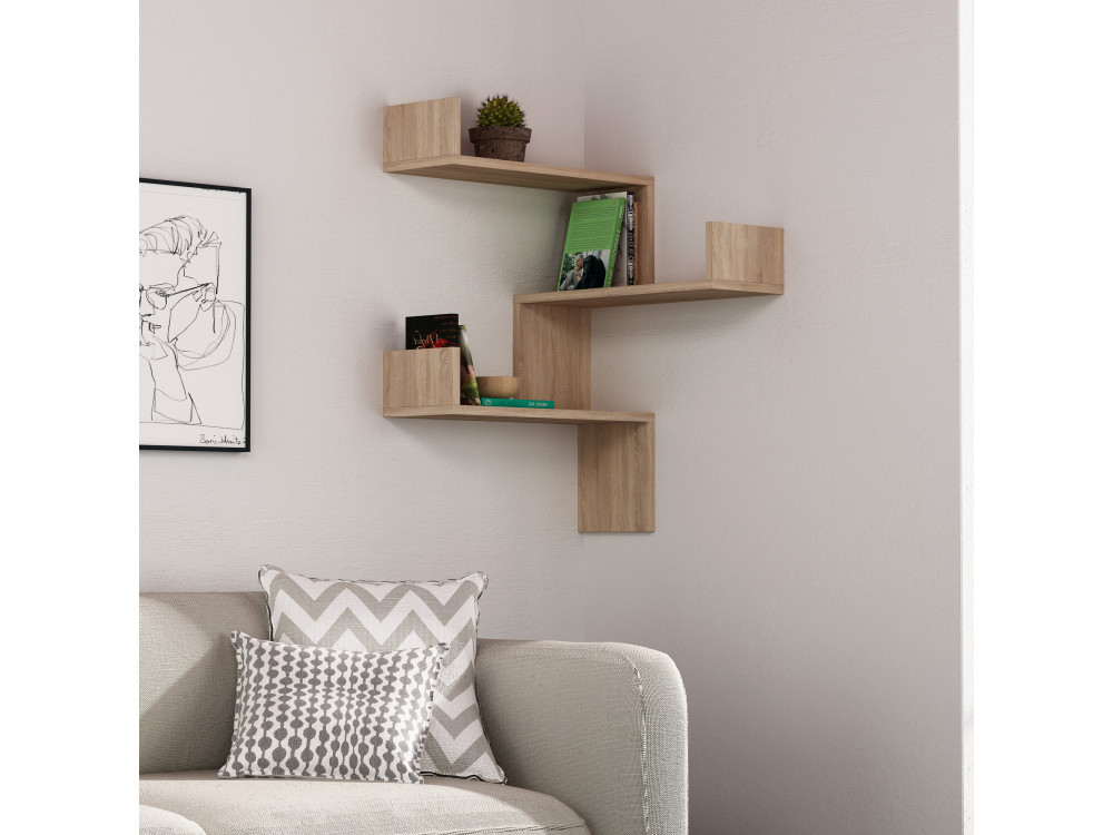 Étagère murale en bois "Luksa" - 60 x 90 x 60 cm - Chêne