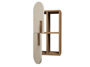 Étagère murale en bois "Rose" - 35 x 22 x 60 cm - Crème de noix