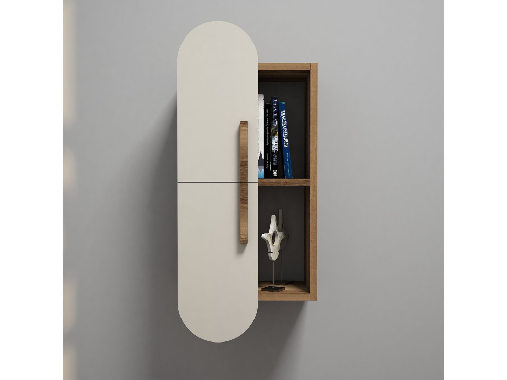 Étagère murale en bois "Rose" - 35 x 22 x 60 cm - Crème de noix