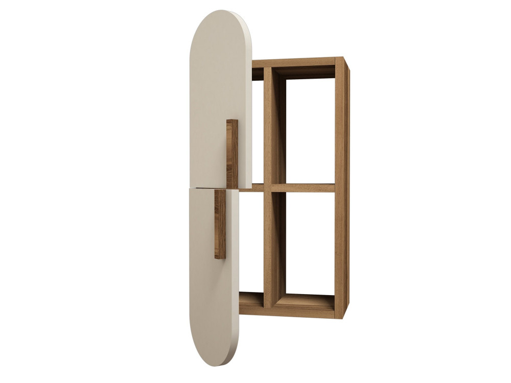 Étagère murale en bois "Rose" - 35 x 22 x 60 cm - Crème de noix
