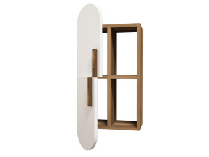 Étagère murale en bois "Rose" - 35 x 22 x 60 cm - NoyerBlanc