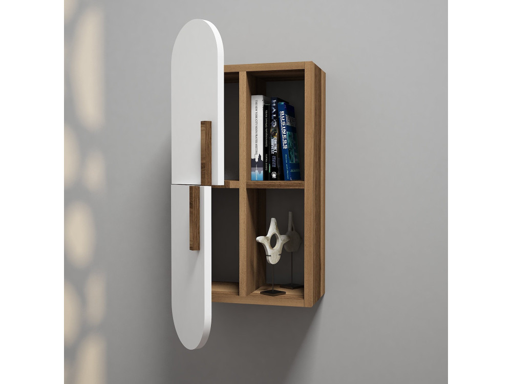 Étagère murale en bois "Rose" - 35 x 22 x 60 cm - NoyerBlanc
