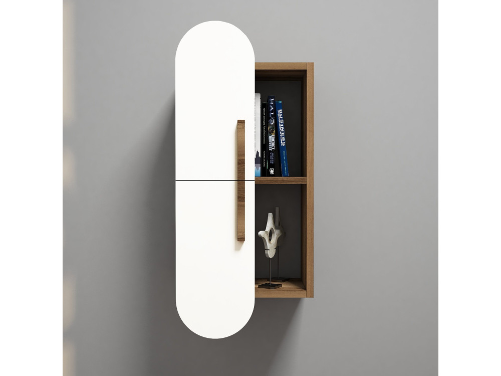 Étagère murale en bois "Rose" - 35 x 22 x 60 cm - NoyerBlanc