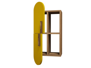 Étagère murale en bois "Rose" - 35 x 22 x 60 cm - NoyerJaune