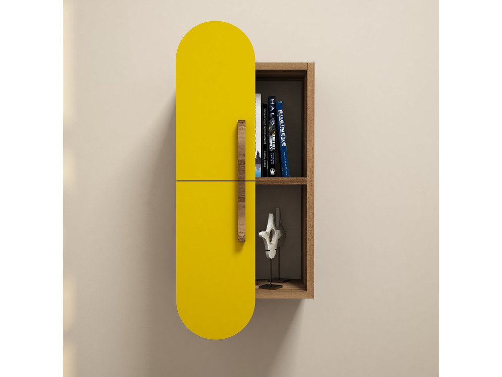 Étagère murale en bois "Rose" - 35 x 22 x 60 cm - NoyerJaune