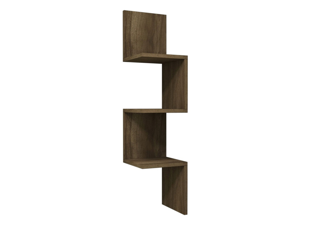 Étagère murale en bois "Zikzak" - 25 x 25 x 105 cm - Noyer