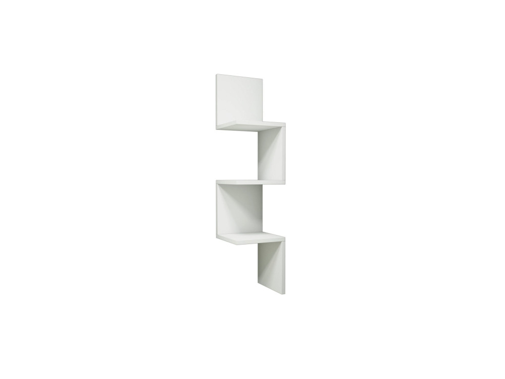 Étagère murale en bois "Zikzak" - 25 x 25 x 105 cm - Blanc