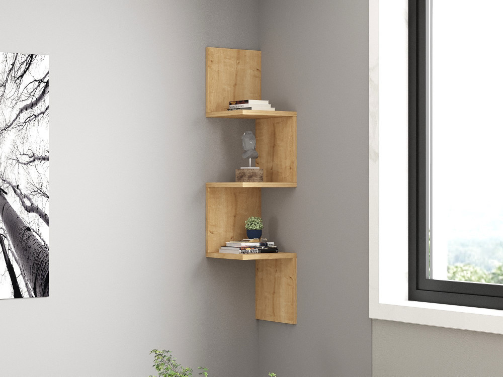 Étagère murale en bois "Zikzak" - 25 x 25 x 105 cm - Saphir