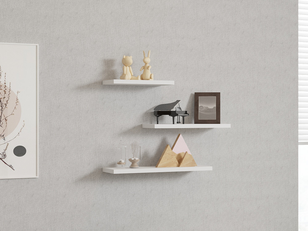 Étagère murale en bois "Leila" - 50 x 14 x 2 cm - Blanc