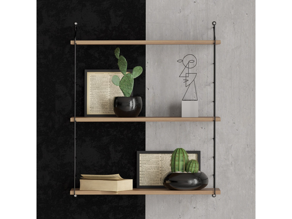 Étagère murale en bois "Armoni" - 72 x 20 x 85 cm - Noyer