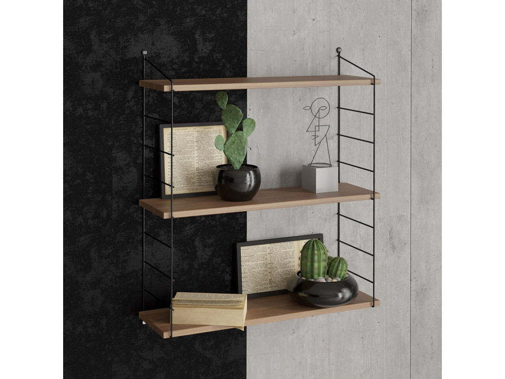 Étagère murale en bois "Armoni" - 72 x 20 x 85 cm - Noyer