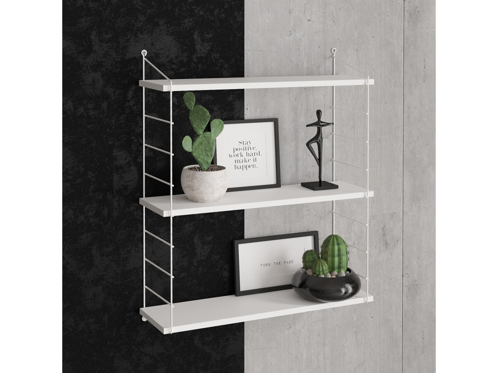 Étagère murale en bois "Armoni" - 72 x 20 x 85 cm - Blanc