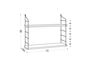 Étagère murale en bois "Armoni" - 72 x 20 x 58 cm - Blanc