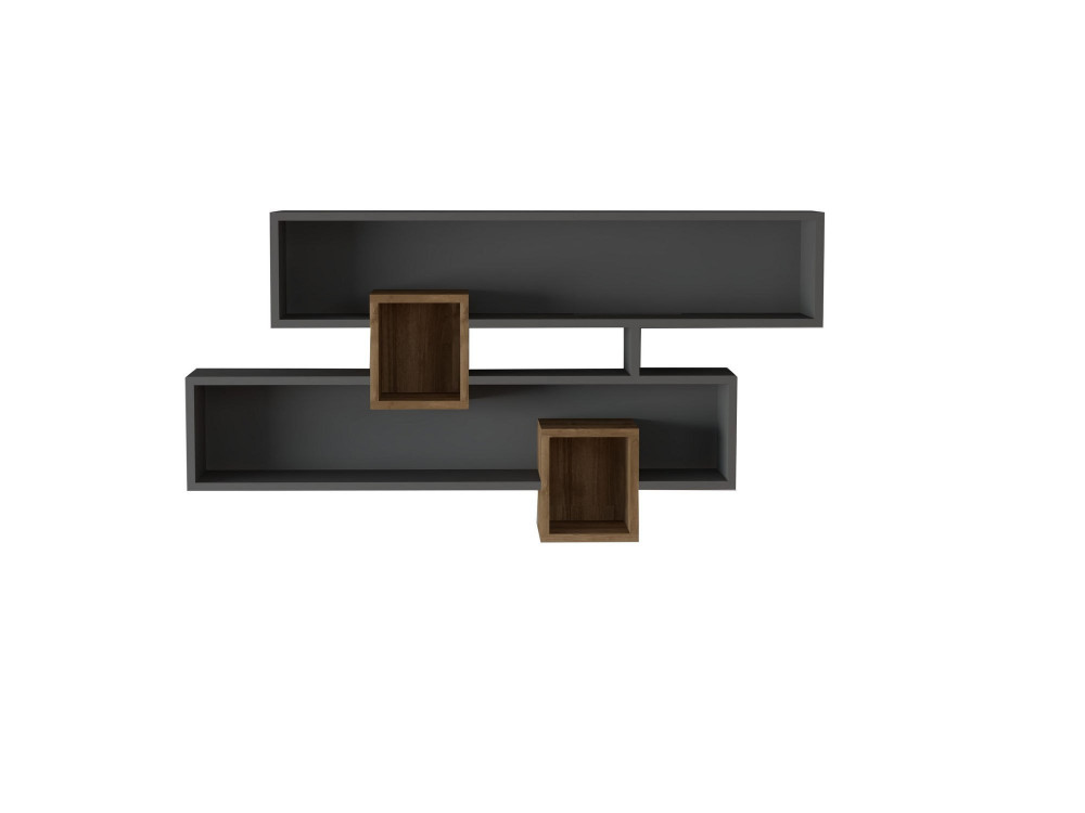 Étagère murale en bois "Karen" - 120 x 22 x 75 cm - NoyerAnthracite