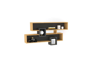 Étagère murale en bois "Karen" - 120 x 22 x 72 cm - SaphirAnthracite