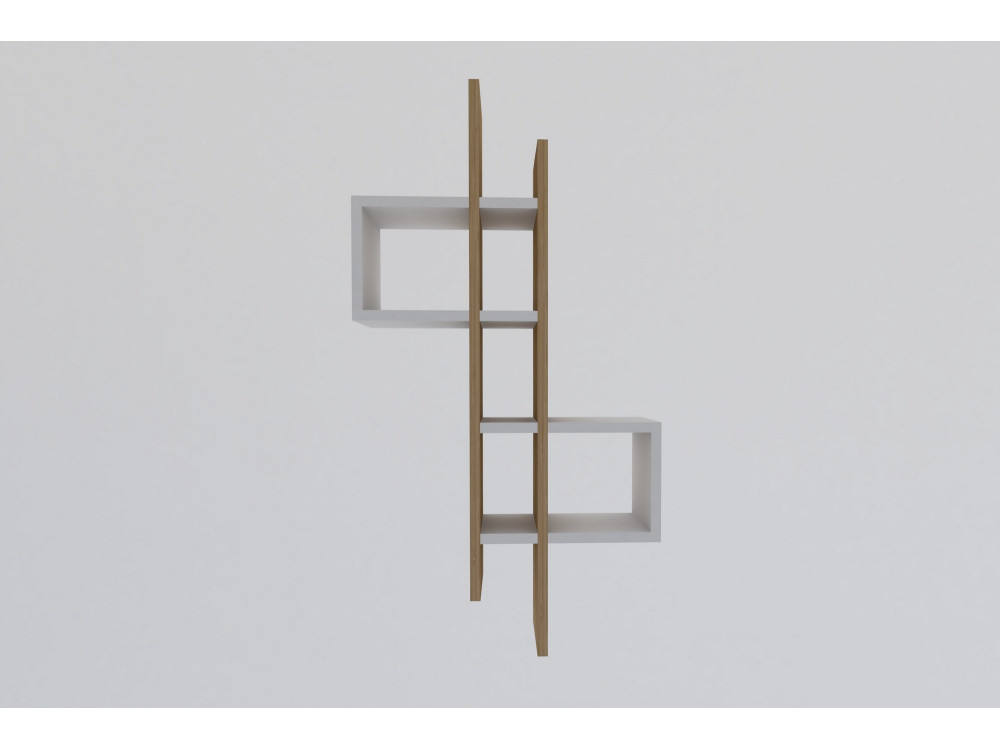 Étagère murale en bois "Emse" - 53 x 19 x 108 cm - Chêne SaphirBlanc
