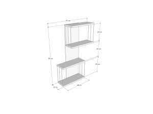 Étagère murale en bois "Destan" - 65 x 19 x 96 cm - Blanc