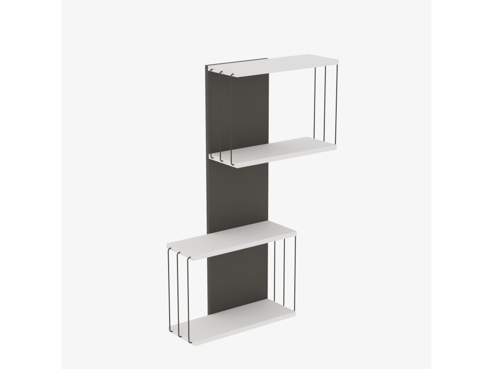 Étagère murale en bois "Destan" - 65 x 19 x 96 cm - Blanc