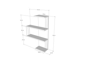 Étagère murale en bois "Cambel" - 64 x 19 x 96 cm - Blanc