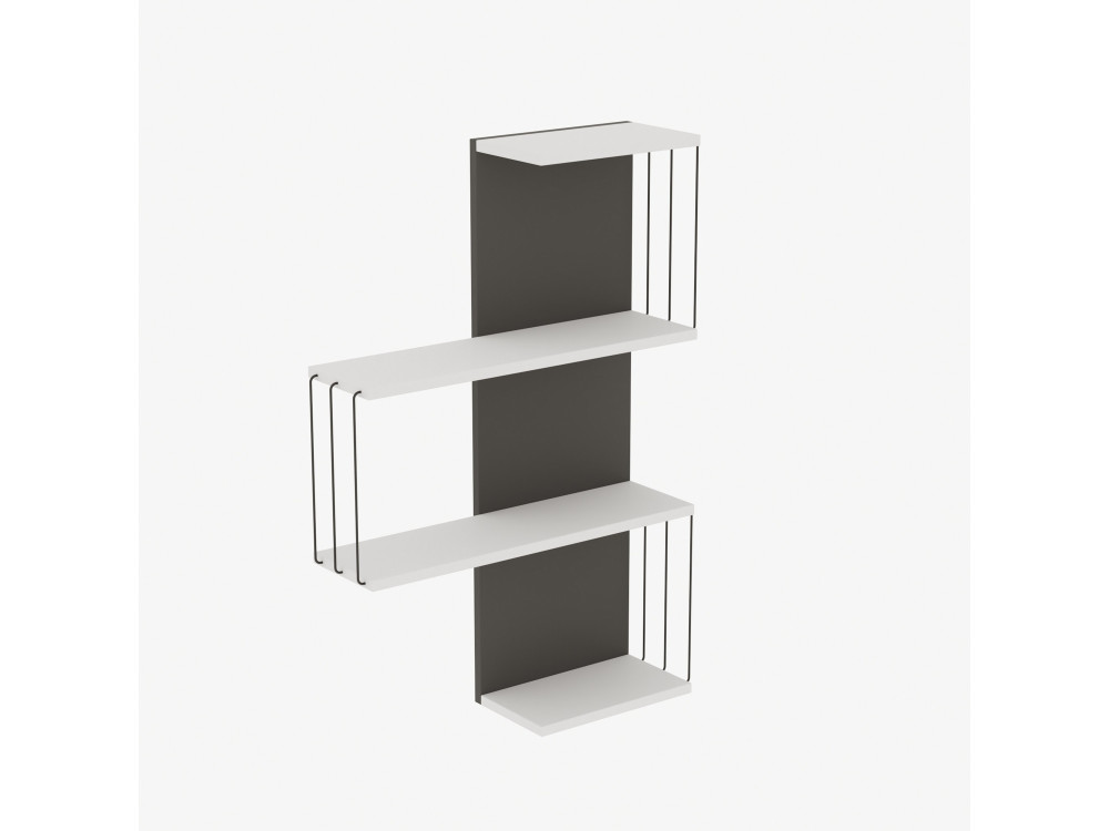 Étagère murale en bois "Cambel" - 64 x 19 x 96 cm - Blanc