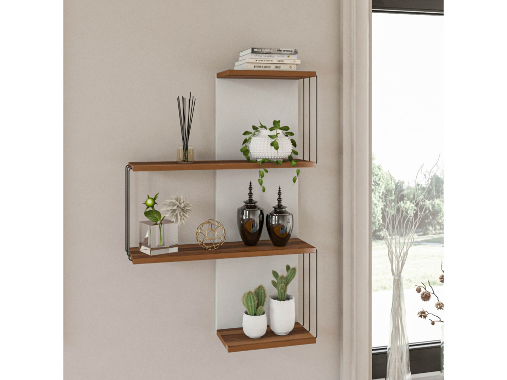 Étagère murale en bois "Cambel" - 64 x 19 x 96 cm - Marron