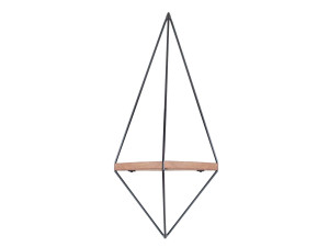 Etagère murale géométrique en bois en bois "WR039" - 23 x 15 x 60 cm - Marron