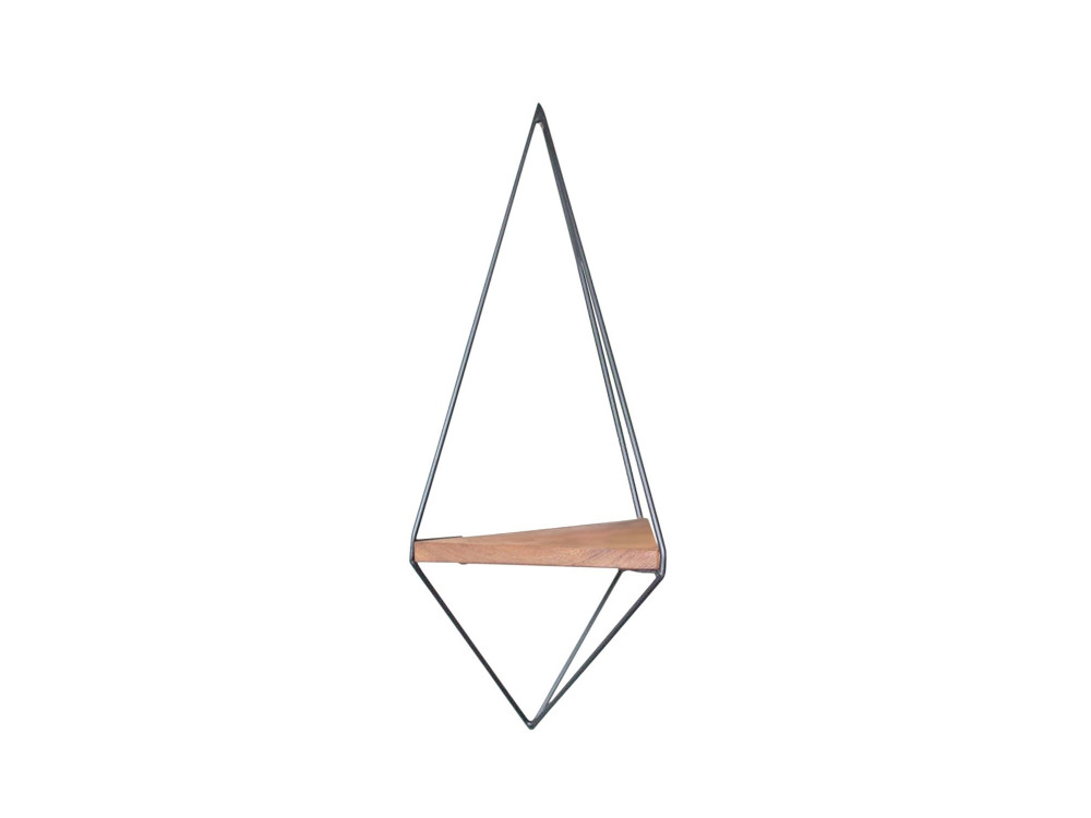 Etagère murale géométrique en bois en bois "WR039" - 23 x 15 x 60 cm - Marron