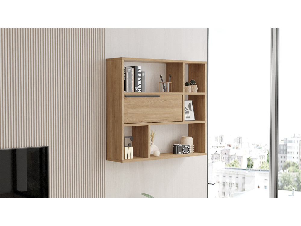 Étagère murale en bois "Calvin" - 90 x 22 x 81 cm - Marron