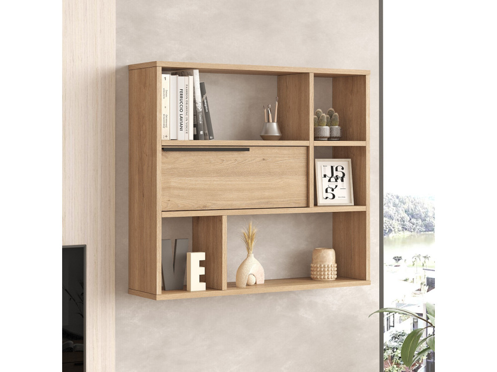Étagère murale en bois "Calvin" - 90 x 22 x 81 cm - Marron